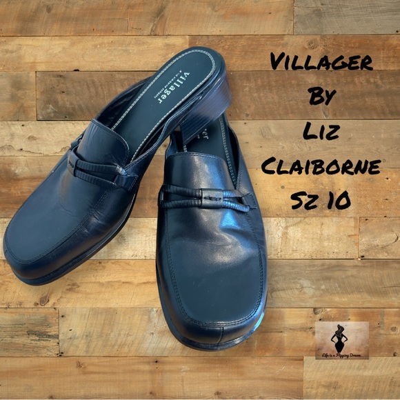 villager Shoes - Villager By Liz Claiborne Black Women’s Sz 10 Mules
